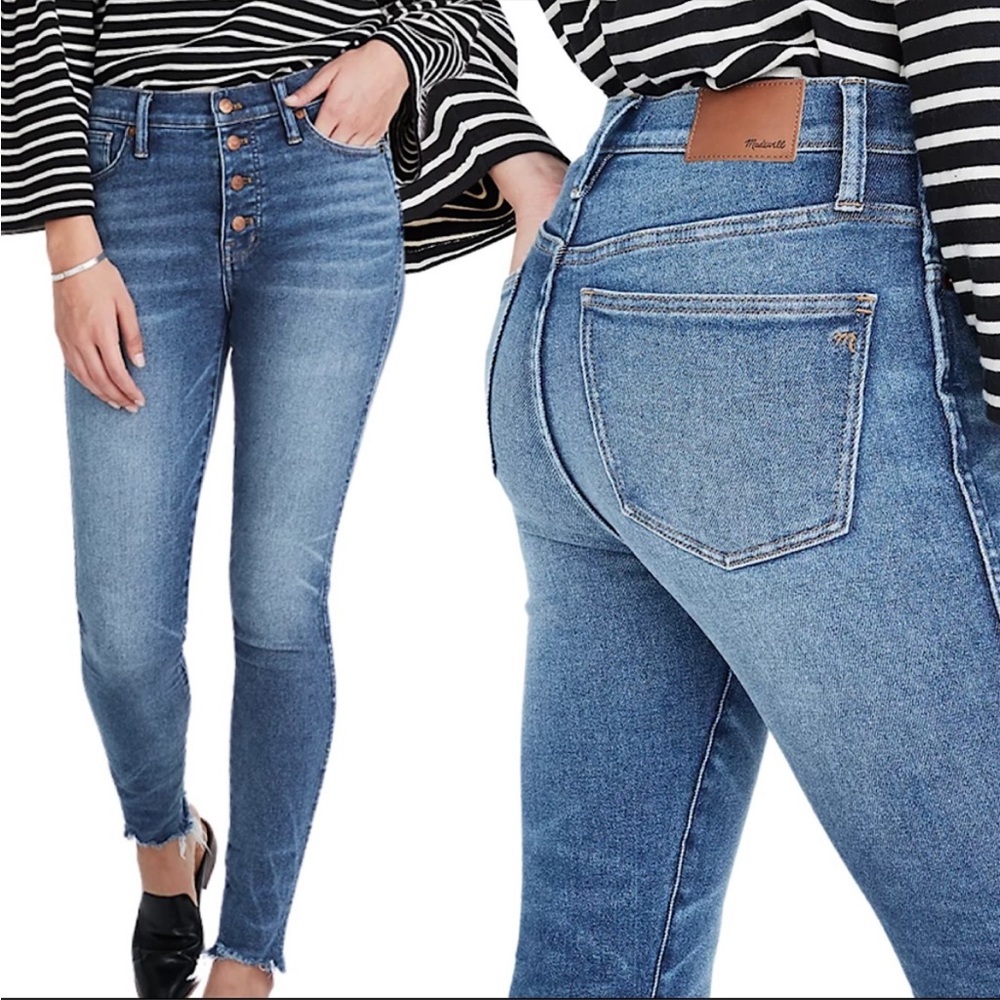 Madewell 10" High-Rise Skinny Crop Blue Jeans: Button front edition 24P
